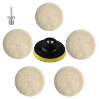 6 Pcs Polishing Pads, Buffing Pad for Car,3 Inch Bonnets Waxing Buffer Discs Wheel Kit for Drill with M14 Drill Adapter