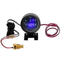 2 In 1 Volt Meter Stable High Accuracy LED Display Car Interior Driving With Backlight Digital Universal Easy Install 12V 24V Temperature Gauge