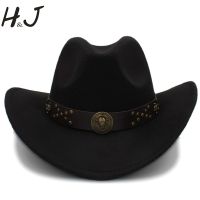 Gli Uomini Di Lana Chapeu คาวบอย Occidentale Cappello Di Inverno Di Autunno Signore Jazz Cowgirl Sombrero Hombre Steampunk FormA Protezione 56-58 Cm