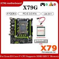 X79G Motherboard+E5 2670 V2 CPU+SATA Cable+Baffle LGA2011 4XDDR3 RECC Slot M.2 NVME PCI-E X16 USB2.0 SATA3.0 Motherboard