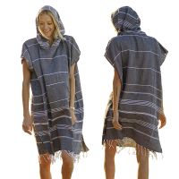 hotx 【cw】 YEUZLICOTTON Wearable Turkish Beach Oversized Cotton Large Poncho Sandproof Dry Bathrobe  for