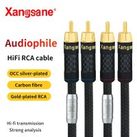 Xangsane fever grade hifi rca cable OCC silver-plated male to male audio cable power amplifier CD signal cable carbon fiber plug Cables