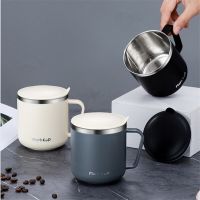 【CW】350ml Coffee Mug with Lid Double Wall Stainless Steel Office Tea Water Cups Travel Portable Tumbler Home Drinkware for Children