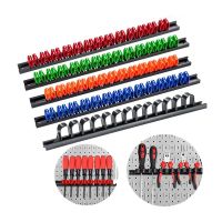 SOCIABLE พลาสติกทำจากพลาสติก ที่ใส่ประแจ เครื่องมือฮาร์ดแวร์สำหรับทำงาน ราวแขวนราง ชั้นเก็บไขควง มืออาชีพอย่างมืออาชีพ ติดผนังแบบติดผนัง ที่วางของ โรงจอดรถ