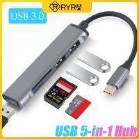 RYRA 5 In 1 Type C ฮับความเร็วสูง USB 3.0ฮับตัวแยกเครื่องอ่านการ์ดพอร์ตการ์ดความจำสำหรับคอมพิวเตอร์ Macbook Essorie