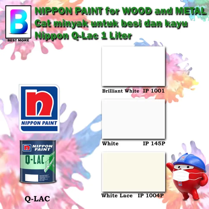 Nippon Paint QLac Wood and Metal collection 1 Liter Brilliant White