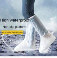 Reusable Water Proof Shoe Cover Long Length Slip-resistant Zipper Rain Boots Overshoes Waterproof Rainy Days Useful Tools Rain Boots