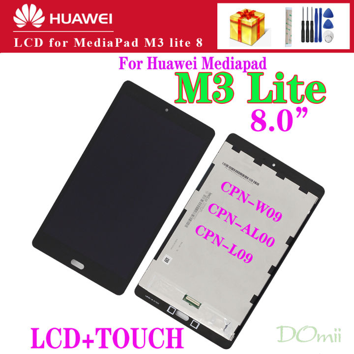 100% original 8.0” LCD For Huawei Mediapad M3 Lite 8 8.0 LCD CPN