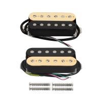 ชุด FLEOR ชุด Leher + Bridge Gitar Listrik Humbucker Pickup Pasif Keramik Magnet Zebra Gparts