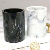 ㍿ 【High Quality】Toothbrush cup Hot Selling Gargle European Marble Texture Gargle Cup Simple Ink White Toothbrush Cup Fashion Hotel Club Cup 【Home Life】