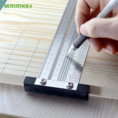 Multifunction Scale Ruler T-type Hole Ruler High-precision Woodworking Scribing Mark Line DIY Carpenter Measuring Tool Colanders Food Strainers
