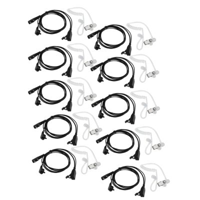 10PCS Walkie Talkie Earphone with Mic for Radio, Air Acoustic Tube Headset Earpiece for Baofeng 888S UV-5R UV-82
