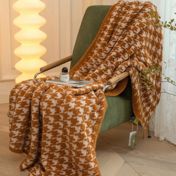 ผ้าห่มผ้าห่มคลุมไหล่สำหรับพักผ่อน-ผ้าห่มปรับอุณหภูมิอากาศกำมะหยี่สองด้านขนาด130x170ซม-ผ้าห่มคลุมไหล่ห้องนั่งเล่นโซฟา
