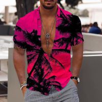 2023 Hawaiian Shirt For Men Short Beach Casual Shirts Tops 6xl Summer Blouse Casual Oversized Clothing Male 3d Floral Print Tees