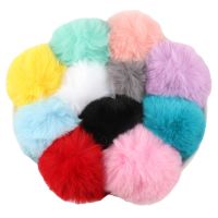 【CC】☋  Faux Rex Fur Pompom Balls 6cm 8cm Artificial Fluffy Soft Pompons Poms Clothing Sewing Crafts Supplies