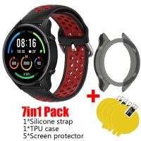 7in1 Strap for Xiaomi Mi Smart Watch Color sports Bracelet Band silicone Wristband XMWTCL02 TPU case cover screen protector flim Smartwatches