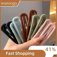 WUSUOGU 12pcs/lot รูปวงรี ปิ่นปักผมโลหะผสม เป็นรูกลวง สีทึบทึบ กิ๊ฟบ๊อบบี้ อุปกรณ์เสริมผม แบบด้าน คลิปผมด้านข้าง สำหรับผู้หญิง