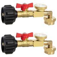 2X Propane Refill Adapter with Valve And Gauge, Fill 1 Lb Bottles From 20 Lb Tank, 90-Degree Elbow Design, Easy To Use