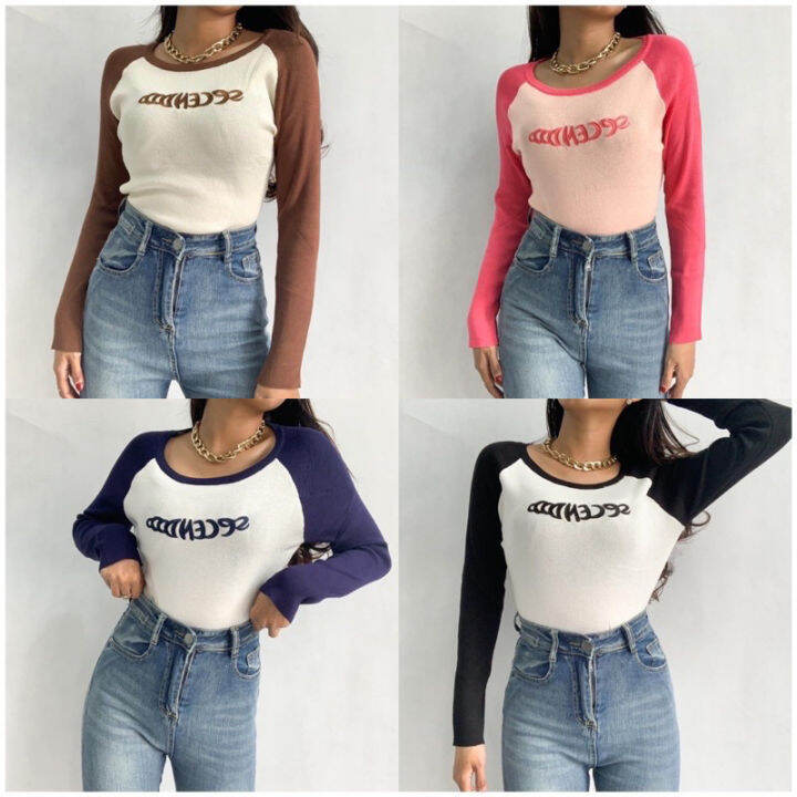 long sleeve long crop top