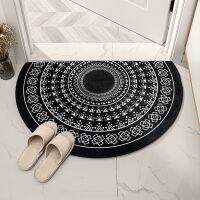 Nordic Semicircle Entrance Door Mat Geometry Bohemia Bathmat Soft Non-Slip Welcome Floor Mats White Black Graphics Rug Bedroom