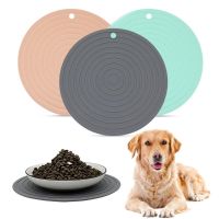 [ New Arrivals ] Pet Round Silicone Placemat Non-slip Solid Color Food Mat Bowl Pad Pet Supplies For Dogs Cats