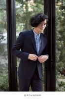 [GROUNDER] NAVY WOOL SUIT เสื้อสูท เสื้อสูทแบบเรียบ เสื้อสูททำงาน เสื้อสูทใส่เที่ยว ผ้ารีดง่าย เสื้อสูทสีกรม เสื้อคลุม