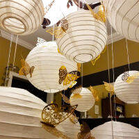 4-12นิ้วโคมไฟกระดาษจีนชุดโคมไฟตกแต่งงานแต่งงาน Elegant White Ball Lampion แขวนโคมไฟปาร์ตี้ Baby Shower