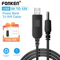 Fonken ตัวแปลงบูสต์สาย USB DC 5V ถึง12V เป็นสายพาวเวอร์แบงก์สายสเต็อัปสำหรับลำโพงพัดลมโมเด็ม