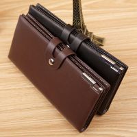 ZZOOI Luxury Business Mens Wallets Men Long Purse Wallet Male Clutch PU Leather Zippers Wallet Men Business Wallet Coin Purse Bag