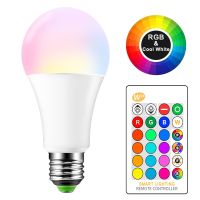 【⊕Good quality⊕】 yuanbianr929269 หลอดไฟสีขาว16สี Rgb หลอดไฟ Led E27 5W 10W 15W ฟังก์ชั่นหน่วยความจำไฟพร้อมรีโมทคอนโทลโคมไฟ Led Rgb แบบเปลี่ยนได้ Ac85-265V