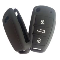 wenminr Key Cover Silicone for AUDI A4L A6L A5 A7 A8 Q5 Q7 S5 S6 S7 S8 SLINE RS A3 C6 8P 8V A3 Quattro Flip Remote