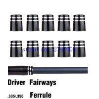 Custom black golf ferrules .335 and .350 for driver fairway wood with double silver rings