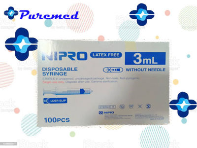 ไซริงค์พลาสติก,กระบอกฉีดยา SYRINGE NIPRO ขนาด 3 ml บรรจุ 100 ชิ้น