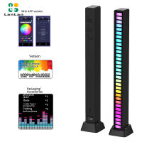 Lanlan Rgb Led รถกระบะโคมไฟชาร์จ Usb ควบคุมเสียงจังหวะดนตรีแสงริ้วสายไฟบรรยากาศสำหรับรถยนต์คอมพิวเตอร์