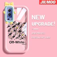 เคส JIUMOO สำหรับ VIVO Y72 5G Y52 5G Y75s 5G เคสขนาดเล็กแฟชั่นดอกไม้สีสันสดใสน่ารักกล้องมอนสเตอร์น้อยนิ่มสำหรับเลนส์กันกระแทกแบบใสเคสมือถือป้องกันซิลิโคนเรียบง่ายปลอกความคิดสร้างสรรค์โปร่งใส