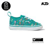 รองเท้าเด็กVANS AUTHENTIC ELASTIC LACE SEA PARTY SPECTRA GREEN TRUE WHITE TODDLER *รองเท้าเด็ก* (สินค้ามีประกันแท้)