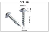 【✲High Quality✲】 pwxlyya สกรูสกรูเกลียวปล่อย100ชิ้น/ล็อต St4-20/25/38ความแข็งแรงสูงสำหรับเจาะรูกระเป๋าแผ่นหนา12-45มม.