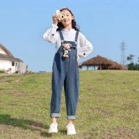 CUI YI SHOP Denim suspenders for girls fifth grade clothes cute suit 2023 hot style foreign outer middle-aged and older children