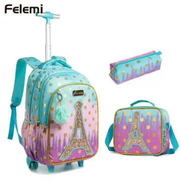 School bags with wheels cheap for girls