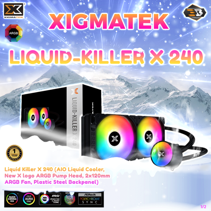 xigmatek-liquid-cooling-liquid-killer-x-240-rgb-intel-amd-สินค้ามือ-1-รับประกัน-1-ปี-สั่งหลายชิ้นมีราคาส่งให้นะครั