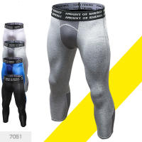 Male Bodybuilding Running Tights 34 Pants Men Tracksuit Workout Sportswear Fitness Gym Sports Leggings Compression Pants