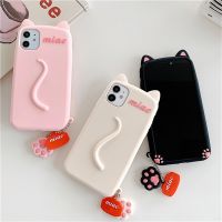 ☁♚✸ Phone Case For IPhone Silicone Cute Cartoon 3D Cat Pendant 13PROMAX 13PRO 13 12PROMAX 12PRO 12 11PROMAX 11PRO 11 XSMAX XR XS 8P