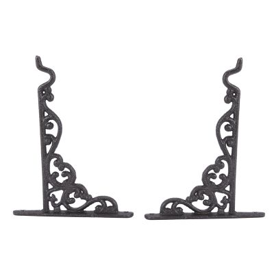 2 Pack Cast Iron Plant Hanger Hanging Planters Basket Wall Hook with Screws, Vintage Metal Wall Stands for Bird Feeders, Planters, Lanterns, Wind Chimes, Wall Brackets