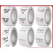 TEM_Tem dán chữ Thank you ĐKINH 2,5CM, 500TEM CUỘN-Nhiều mẫu