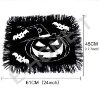 ที่รองจานฟักทองฮาโลวีนสำหรับรับประทานอาหารสำหรับเสื่อขนาด61X45ซม. ทนความร้อนได้ในครัวกันลื่นโต๊ะใช้ในบ้าน