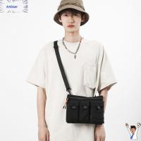 AMBOAE มัลติฟังก์ชั่ กระเป๋า Crossbody ลำลองแบบสบายๆ ไนลอนทำจากไนลอน กระเป๋าใส่เครื่องมือ แบบพกพาได้ กระเป๋าหลายช่อง กระเป๋าแบบสะพายไหล่ สำหรับผู้ชาย