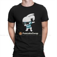 Staking WHITE  T-Shirt Men PancakeSwap Cake Cryptocurrency Miners Hipster 100% Cotton Tee Shirt Crewneck Short Sleeve T Shirts 4XL 5XL 6XL