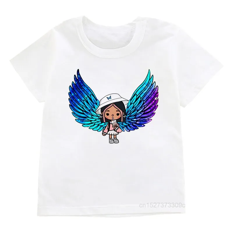 Girls/Boys Game Toca Boca And Gacha Life World Cartoon Graphic Printed  T-shirt Kids Comfy Versatile Summer Short Sleeved Clothes