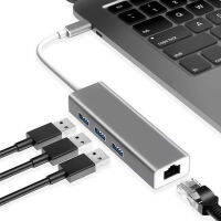 USB Ethernet with 3 Port USB HUB 2.0 RJ45 Lan Network Card USB to Ethernet Adapter for Mac iOS Android PC USB 2.0 HUB Splitter