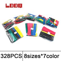 LDDQ 328pcs Assorted Polyethylene Heat Shrink Tubing kit Cable Sleeves Tube Heat Shrinking Tubes Wire Cable 8 Sizes Multicolor Electrical Circuitry Pa